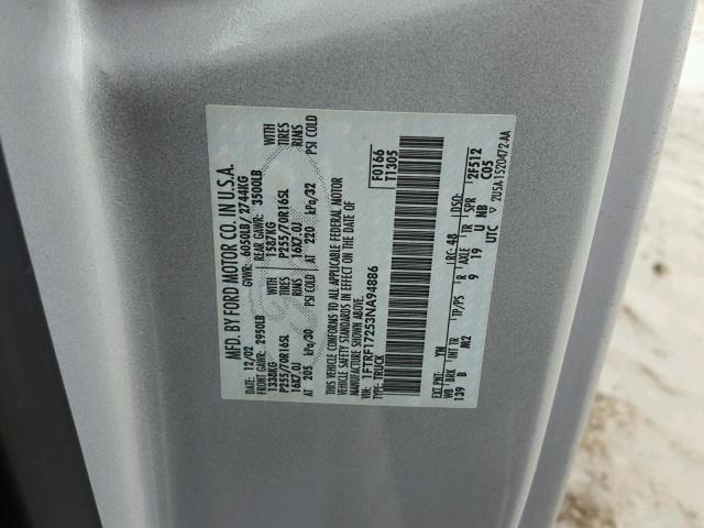 1FTRF17253NA94886 - 2003 FORD F150 SILVER photo 10