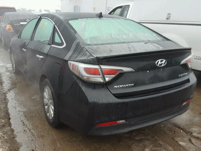 KMHE24L19GA031369 - 2016 HYUNDAI SONATA HYB BLACK photo 3