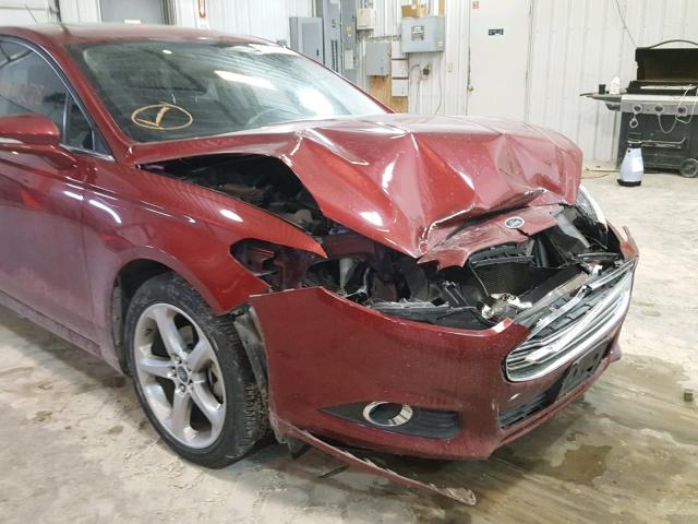 3FA6P0H93DR378947 - 2013 FORD FUSION SE BURGUNDY photo 9