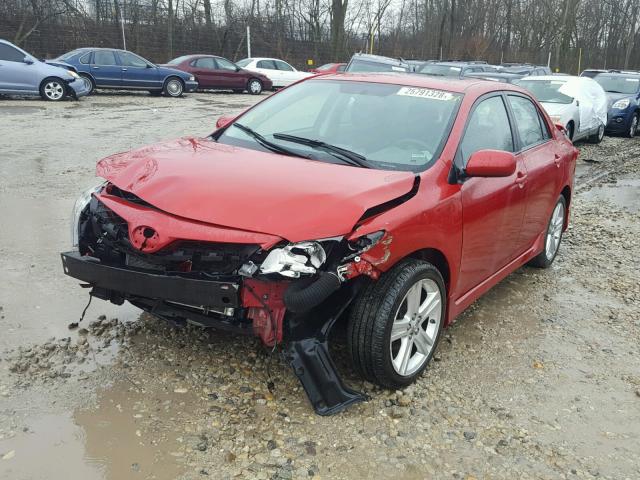 2T1BU4EE0DC045900 - 2013 TOYOTA COROLLA BA RED photo 2