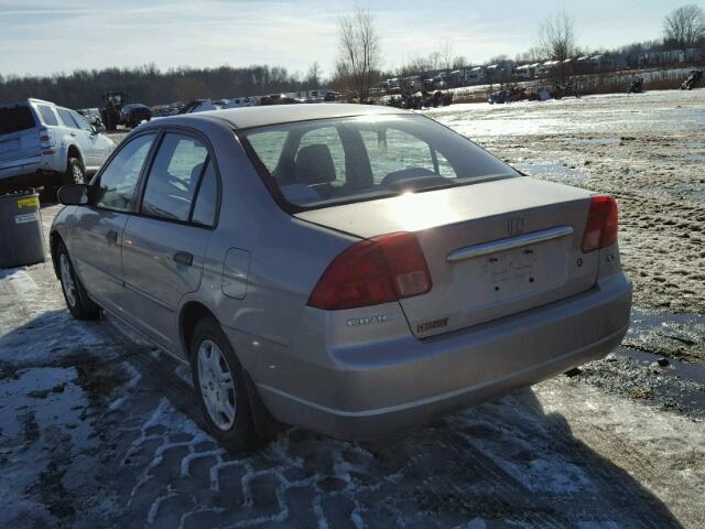 1HGES16521L040087 - 2001 HONDA CIVIC LX TAN photo 3