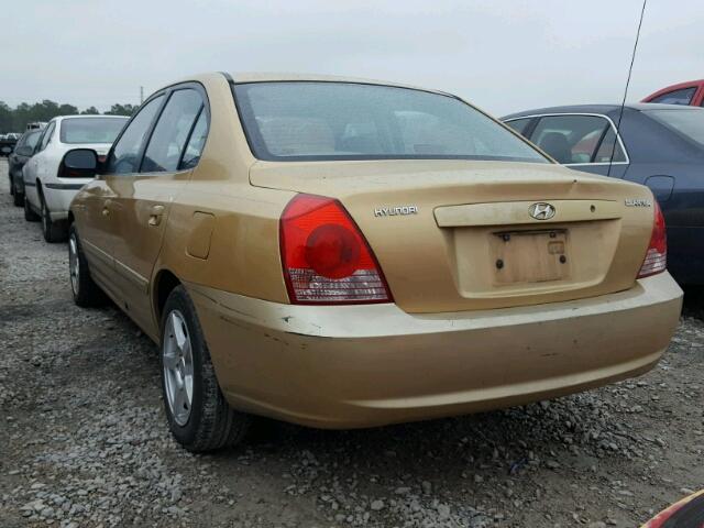 KMHDN46D44U725499 - 2004 HYUNDAI ELANTRA GL GOLD photo 3