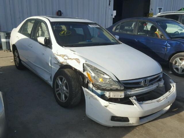 1HGCM56857A033156 - 2007 HONDA ACCORD EX WHITE photo 1