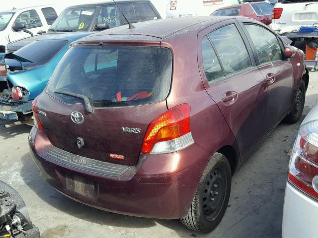 JTDKT4K3XA5280450 - 2010 TOYOTA YARIS BURGUNDY photo 4