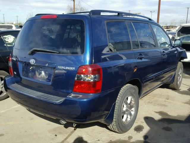 JTEDP21A160103495 - 2006 TOYOTA HIGHLANDER BLUE photo 4