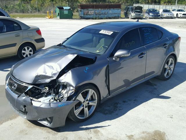 JTHBF5C27D5192638 - 2013 LEXUS IS 250 GRAY photo 2