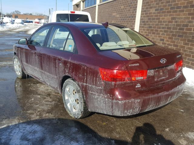 5NPET4AC9AH597604 - 2010 HYUNDAI SONATA GLS BURGUNDY photo 3