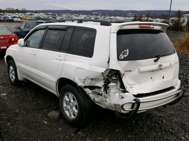 JTEHF21A430150097 - 2003 TOYOTA HIGHLANDER WHITE photo 3