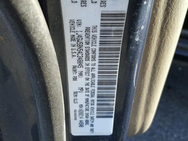 1J4GW58N54C348045 - 2004 JEEP GRAND CHER BLUE photo 10