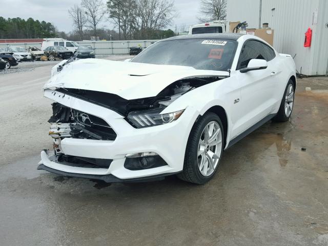1FA6P8CF3F5365942 - 2015 FORD MUSTANG GT WHITE photo 2