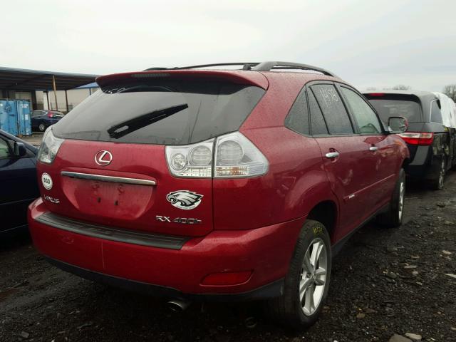 JTJHW31U782052159 - 2008 LEXUS RX 400H RED photo 4