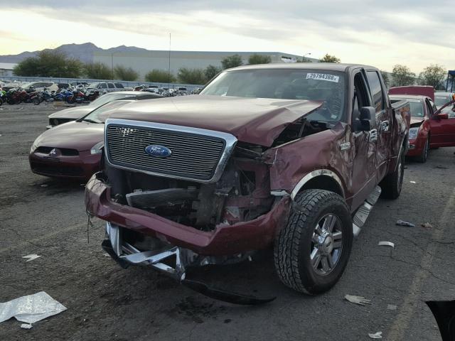 1FTPW12506FB19877 - 2006 FORD F150 SUPER MAROON photo 2