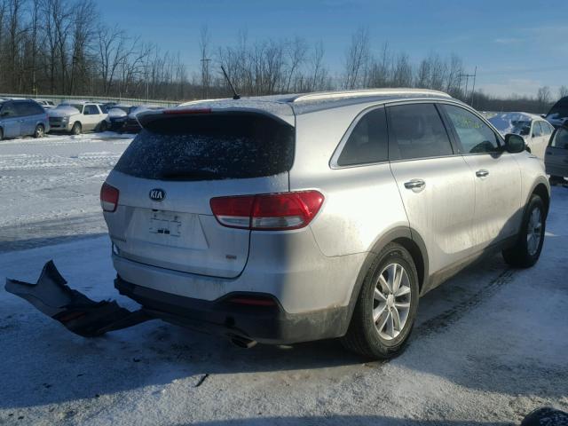 5XYPGDA37GG145938 - 2016 KIA SORENTO LX SILVER photo 4