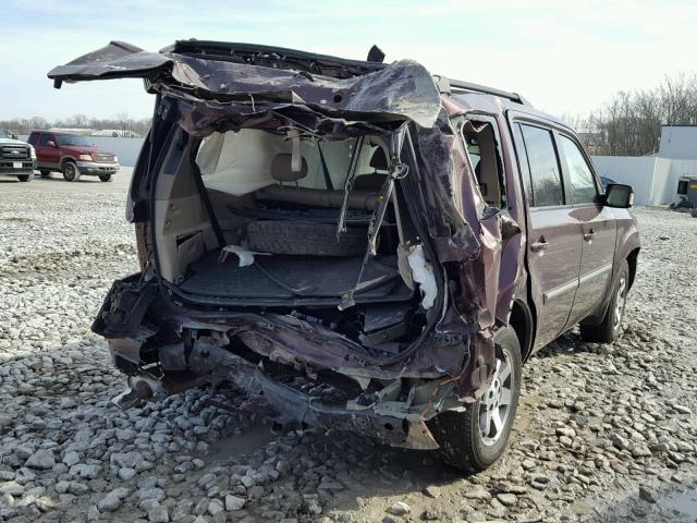 5FNYF48969B025169 - 2009 HONDA PILOT TOUR MAROON photo 4