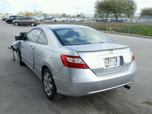 2HGFG12617H501970 - 2007 HONDA CIVIC LX SILVER photo 3