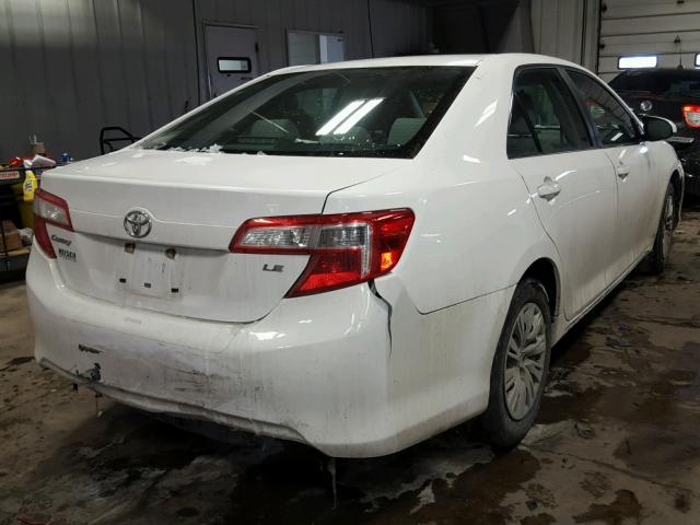 4T4BF1FK9CR221200 - 2012 TOYOTA CAMRY BASE WHITE photo 4