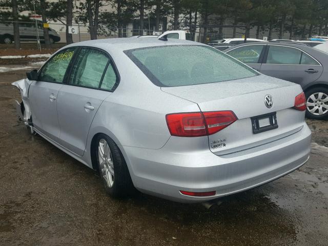 3VW1K7AJ3FM243755 - 2015 VOLKSWAGEN JETTA BASE ვერცხლისფერი ფოტო 3