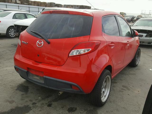 JM1DE1KZ9C0145191 - 2012 MAZDA MAZDA2 RED photo 4