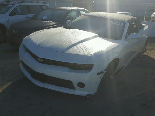 2G1FB3D30E9127833 - 2014 CHEVROLET CAMARO LT WHITE photo 2