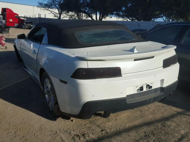 2G1FB3D30E9127833 - 2014 CHEVROLET CAMARO LT WHITE photo 3