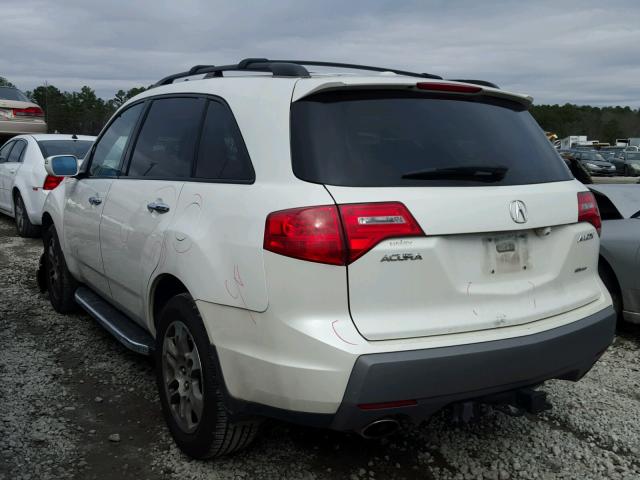 2HNYD28458H538060 - 2008 ACURA MDX TECHNO WHITE photo 3