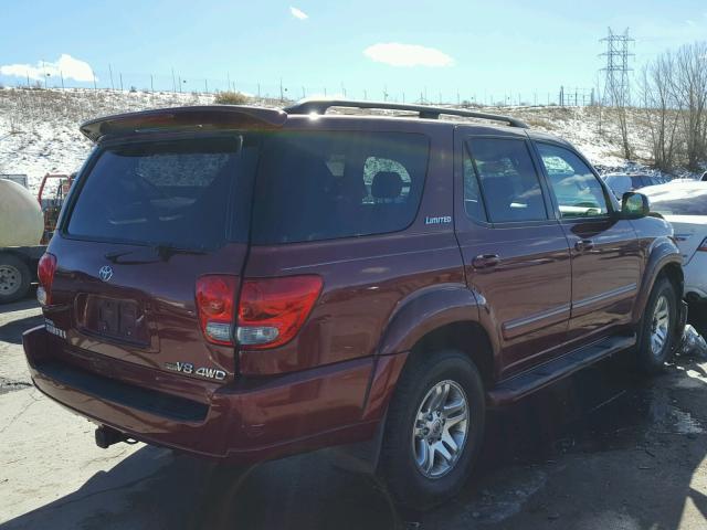 5TDBT48A57S281708 - 2007 TOYOTA SEQUOIA LI RED photo 4