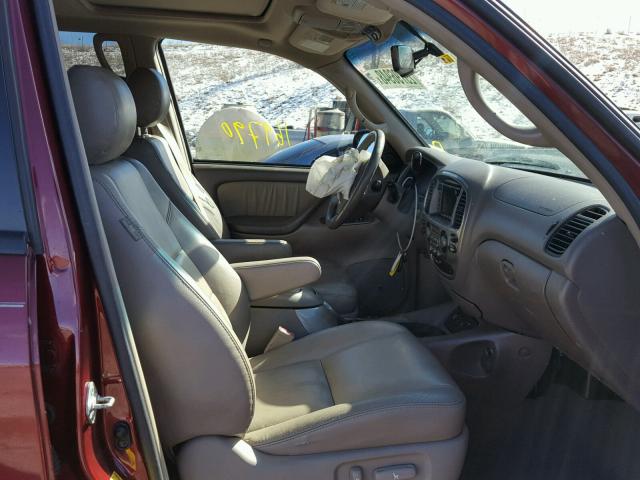 5TDBT48A57S281708 - 2007 TOYOTA SEQUOIA LI RED photo 5