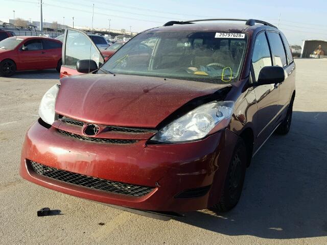 5TDZK23C77S043597 - 2007 TOYOTA SIENNA CE BURGUNDY photo 2