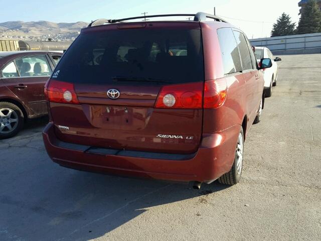 5TDZK23C77S043597 - 2007 TOYOTA SIENNA CE BURGUNDY photo 4