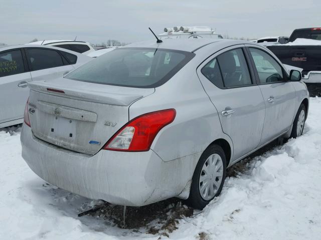 3N1CN7AP5EL805783 - 2014 NISSAN VERSA S SILVER photo 4