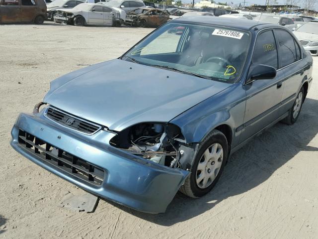 2HGEJ6675WH540010 - 1998 HONDA CIVIC LX BLUE photo 2