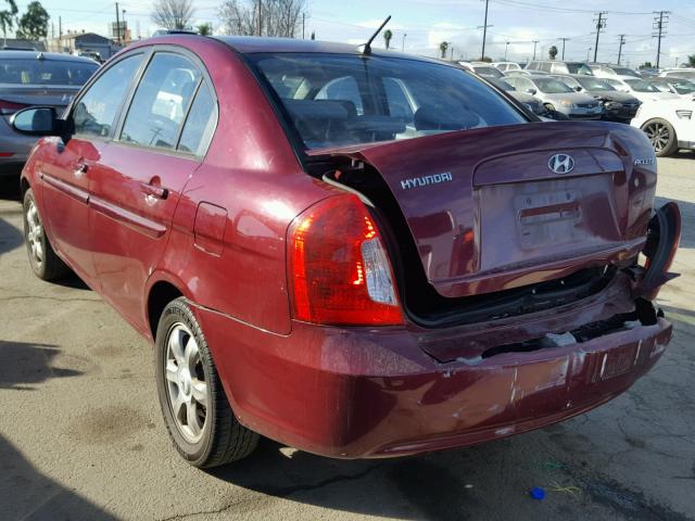 KMHCN46C26U022912 - 2006 HYUNDAI ACCENT GLS RED photo 3