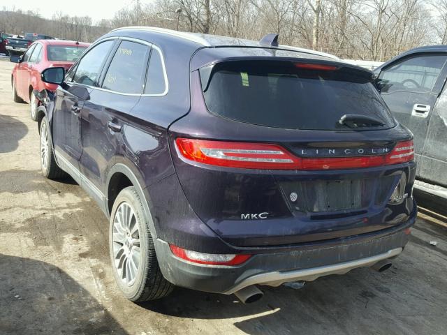 5LMCJ2A95FUJ40557 - 2015 LINCOLN MKC PURPLE photo 3