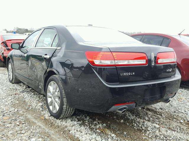 3LNHL2GC3BR767250 - 2011 LINCOLN MKZ BLACK photo 3