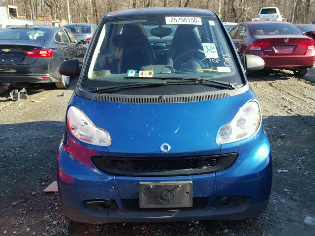 WMEEJ31X69K265508 - 2009 SMART FORTWO PUR BLUE photo 9