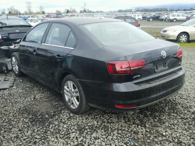 3VW2B7AJ0HM206640 - 2017 VOLKSWAGEN JETTA S BLACK photo 3