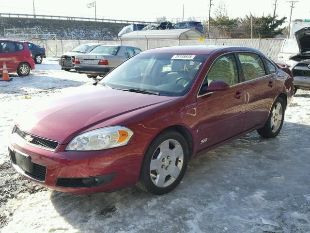 2G1WD58C989200931 - 2008 CHEVROLET IMPALA SUP RED photo 2
