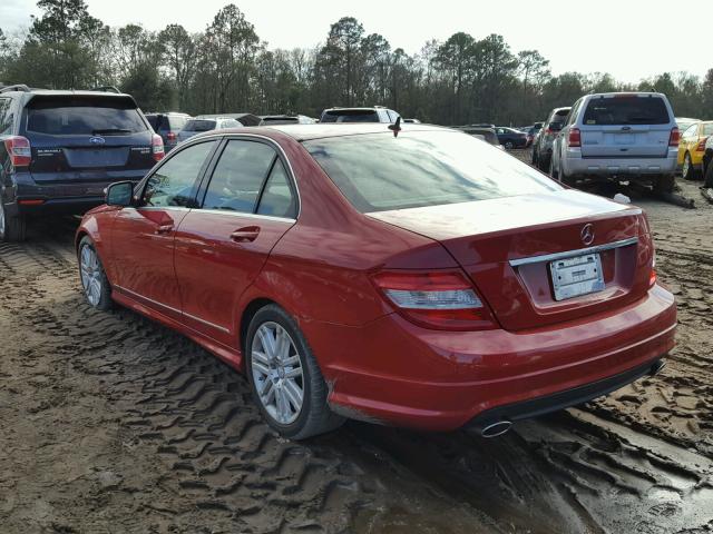 WDDGF54X89R079174 - 2009 MERCEDES-BENZ C 300 RED photo 3