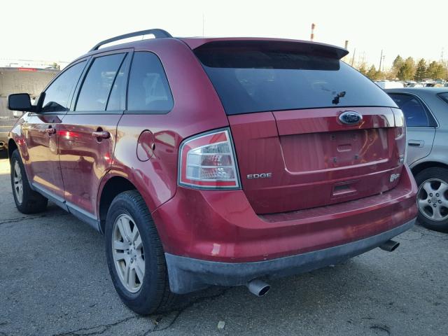 2FMDK48C88BB21303 - 2008 FORD EDGE SEL RED photo 3