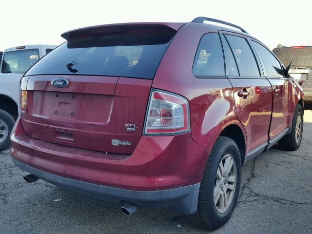 2FMDK48C88BB21303 - 2008 FORD EDGE SEL RED photo 4