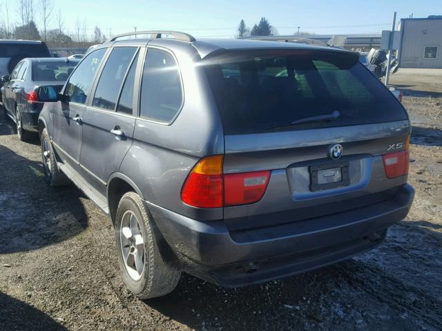 5UXFA53542LP47094 - 2002 BMW X5 3.0I GRAY photo 3