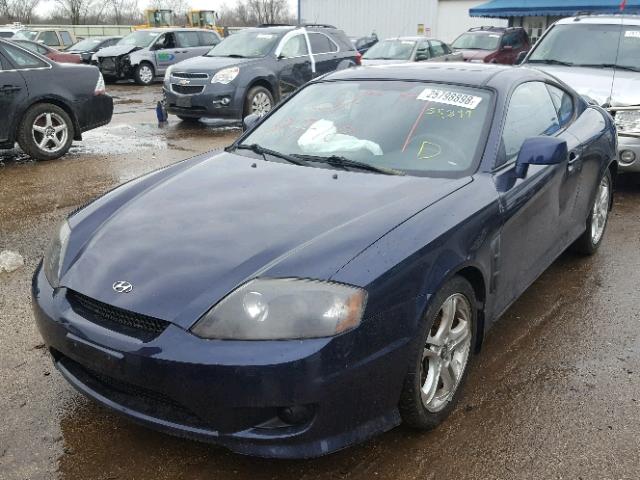 KMHHM65D25U166327 - 2005 HYUNDAI TIBURON BLUE photo 2