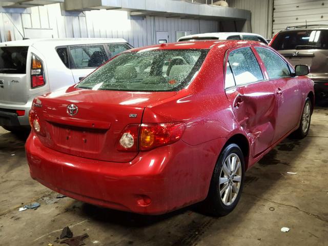 JTDBL40E19J045488 - 2009 TOYOTA COROLLA BA RED photo 4