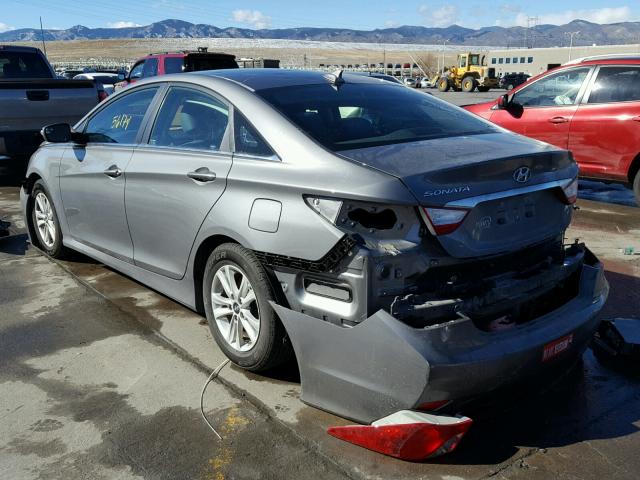 5NPEB4AC4EH826649 - 2014 HYUNDAI SONATA GLS GRAY photo 3