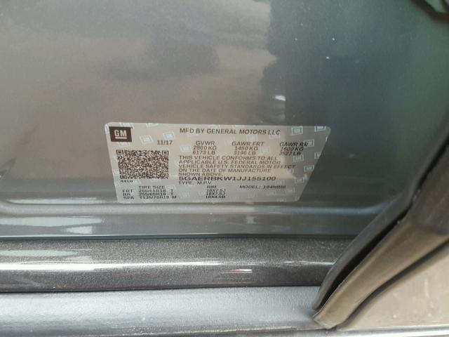 5GAERBKW1JJ155100 - 2018 BUICK ENCLAVE ES GRAY photo 10