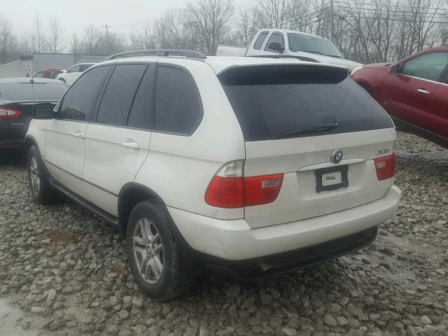 5UXFA13585LY17967 - 2005 BMW X5 3.0I WHITE photo 3