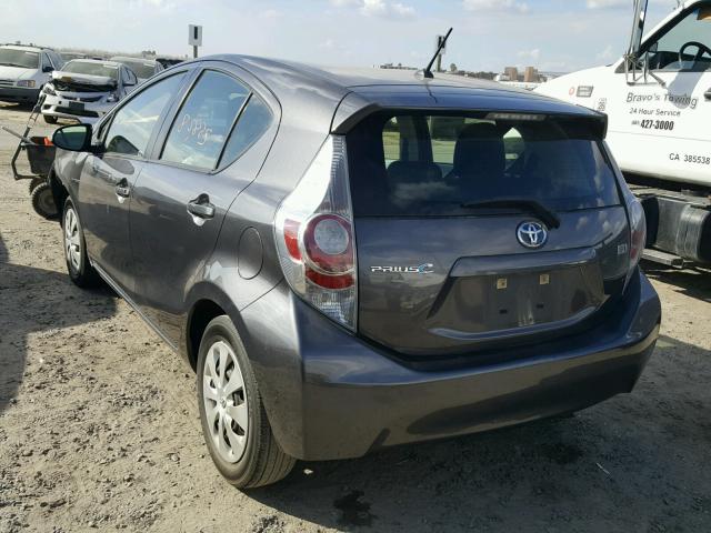 JTDKDTB39C1508987 - 2012 TOYOTA PRIUS C CHARCOAL photo 3