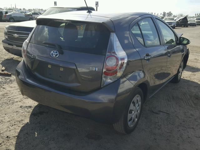 JTDKDTB39C1508987 - 2012 TOYOTA PRIUS C CHARCOAL photo 4