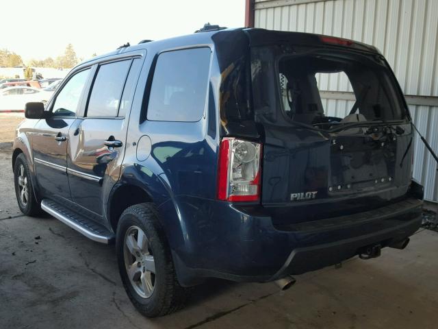 5FNYF3H50BB047276 - 2011 HONDA PILOT EXL BLUE photo 3