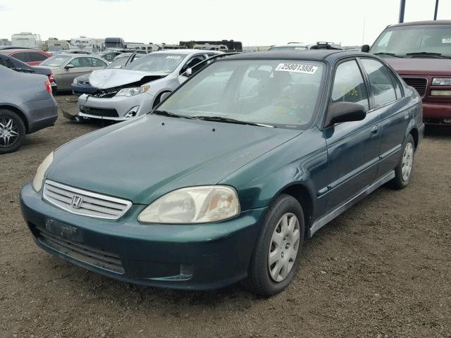 2HGEJ6617YH544963 - 2000 HONDA CIVIC BASE GREEN photo 2